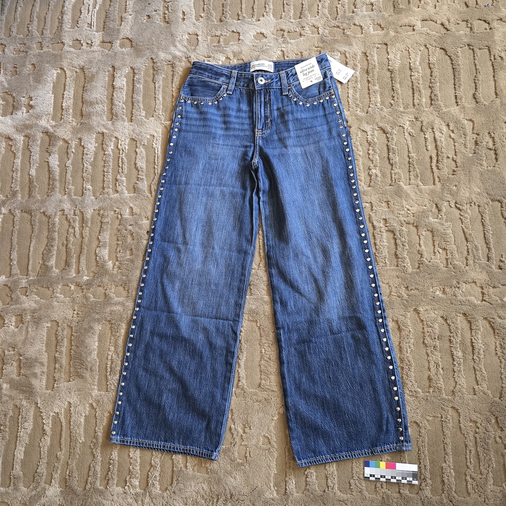 Abercrombie Kids Blue Flare Wide Leg Jeans
